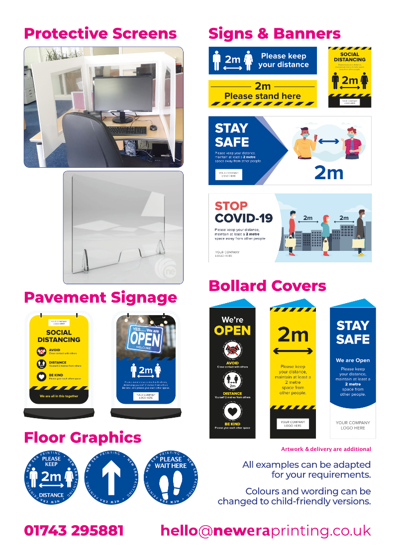Shields, Banners, signage and floor graphics